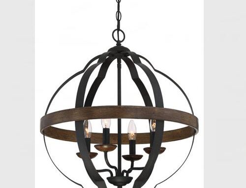 Retro Wood & Iron Pendant Light WRW061