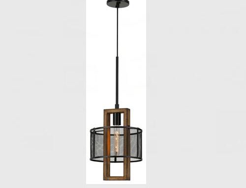 Retro Wood & Iron Pendant Light WRW064